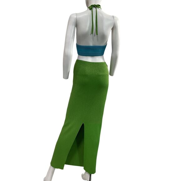 Retrofete Cutout Green And Blue Eloisa Dress Size XL - Picture 3 of 5